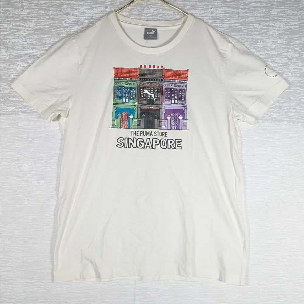 The Puma Store Singapore T Shirt Size Asia XL US Large White Short Sleeve Tee